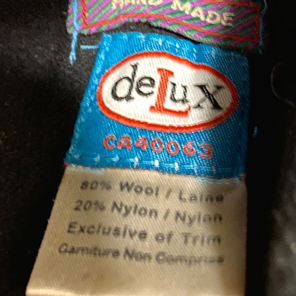 Delux Black Bear Knit Hat Wool/Nylon Fleece Lined Men/Women One Size